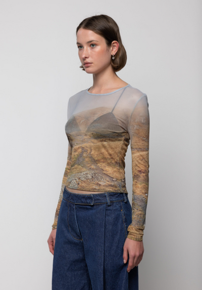 Iuren Mesh Top Print