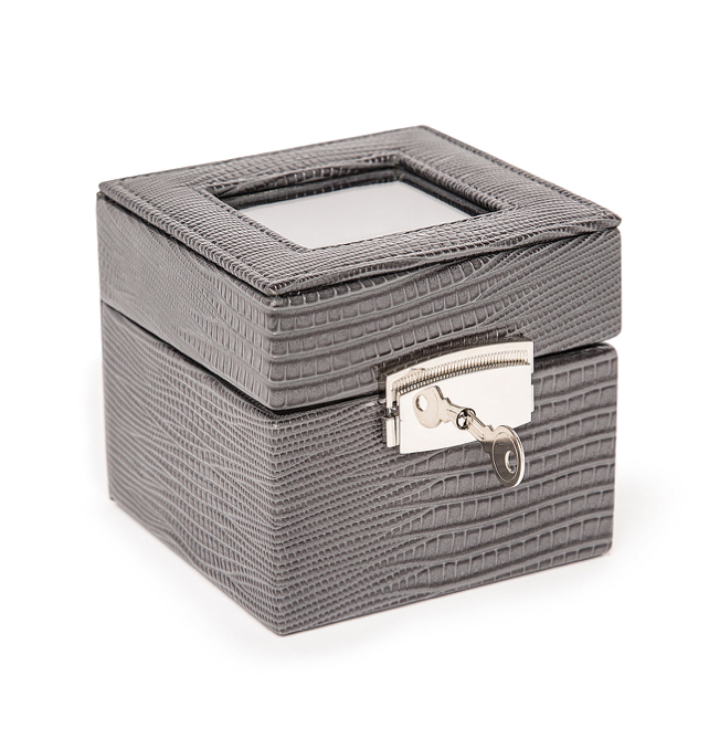 Watch Box 2-Slot Grey Lizard