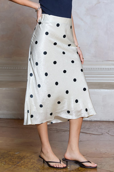 Valeria Skirt Polka Dot Oyster