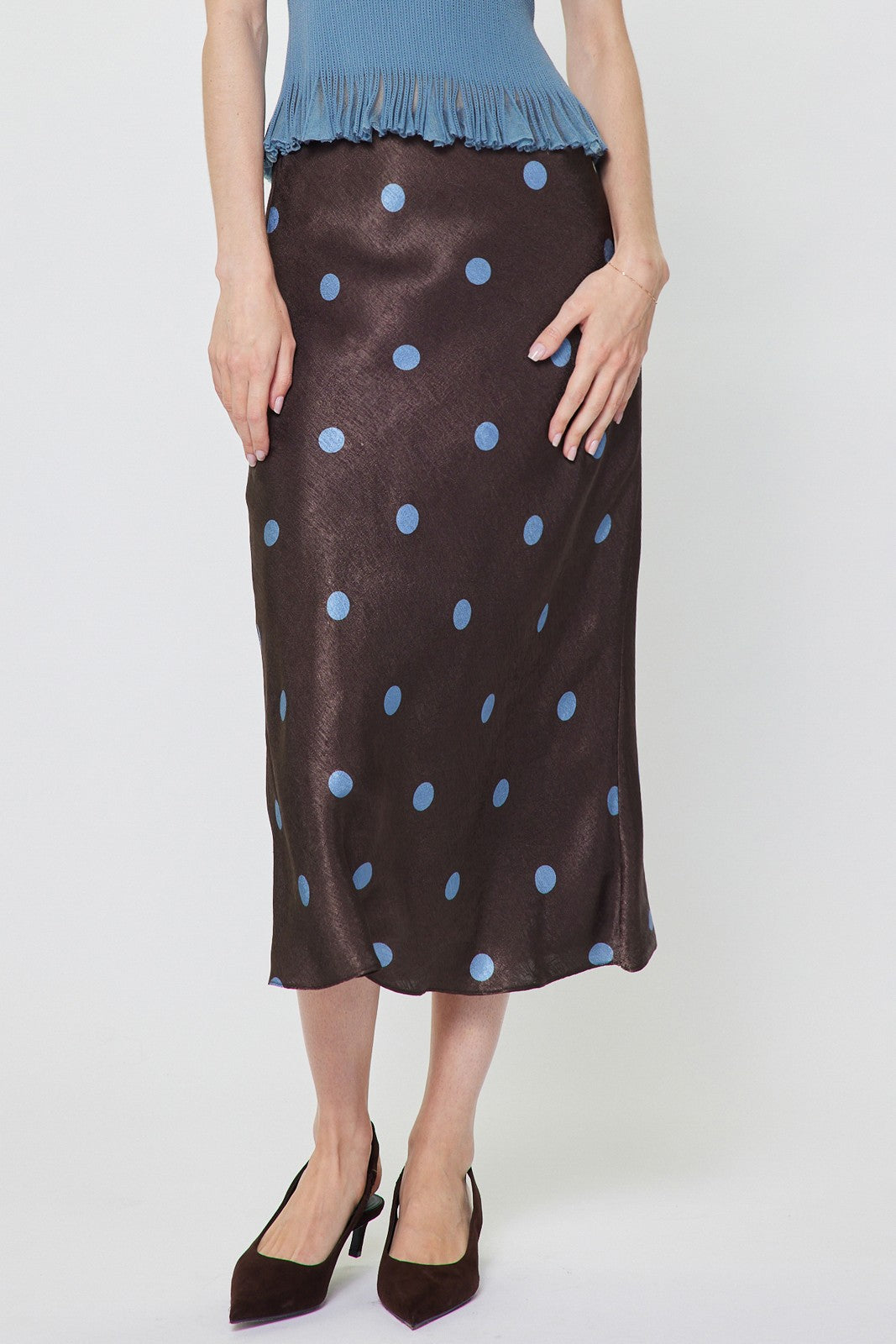 Dilia Midi Skirt Polka Dot Brown