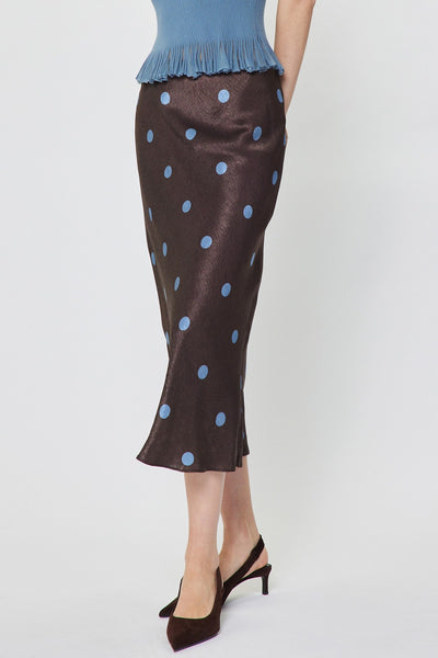 Dilia Midi Skirt Polka Dot Brown
