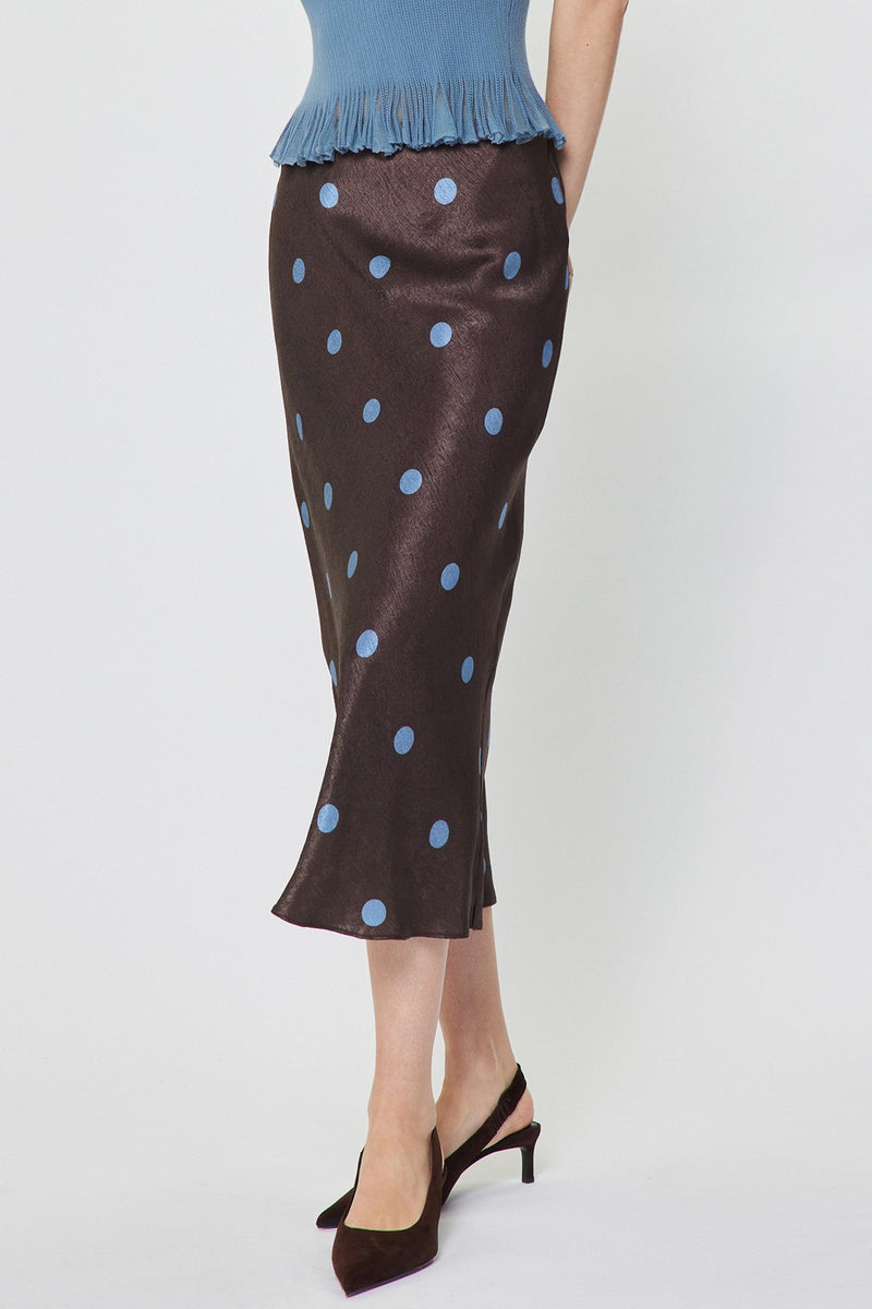 Dilia Midi Skirt Polka Dot Brown