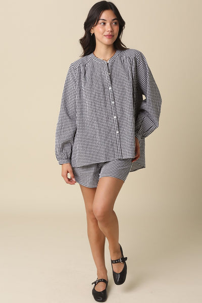 Finely Gingham Set Black White