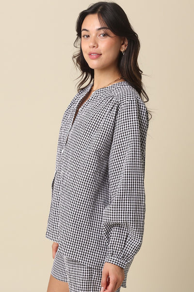 Finely Gingham Set Black White