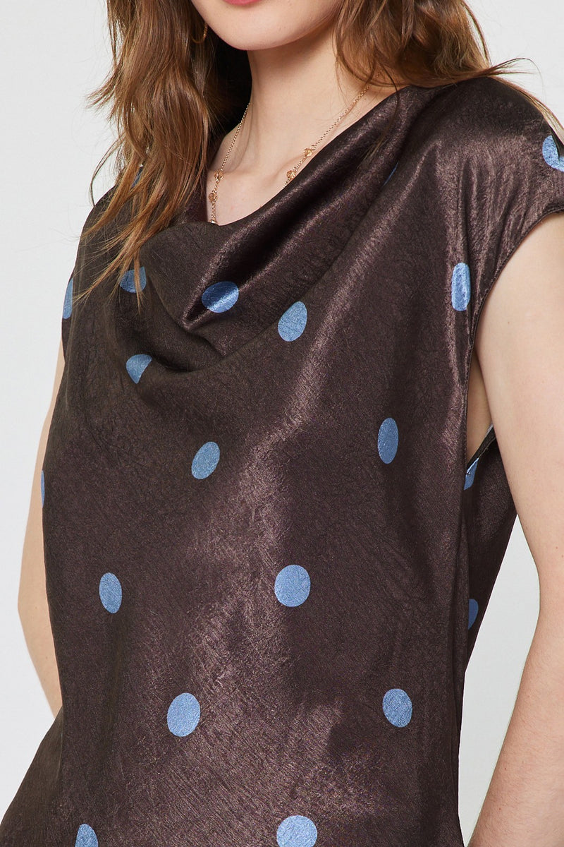 Dilia Top Polka Dot Brown