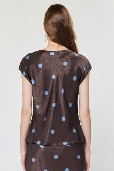 Dilia Top Polka Dot Brown