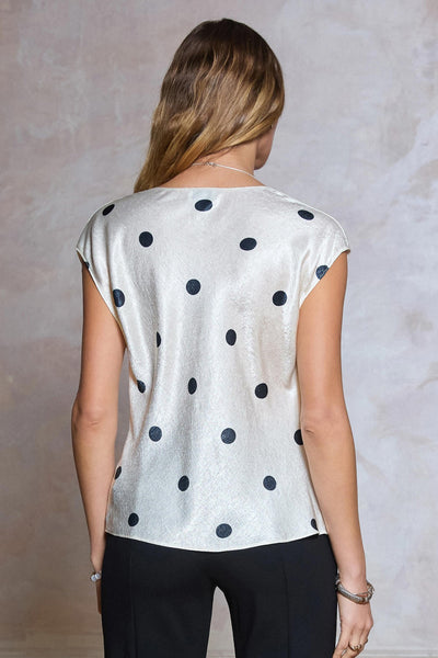 Dilia Top Polka Dot Oyster