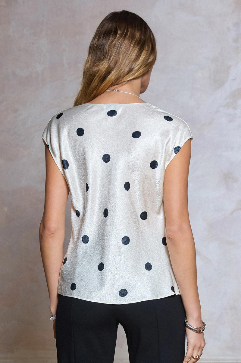 Dilia Top Polka Dot Oyster