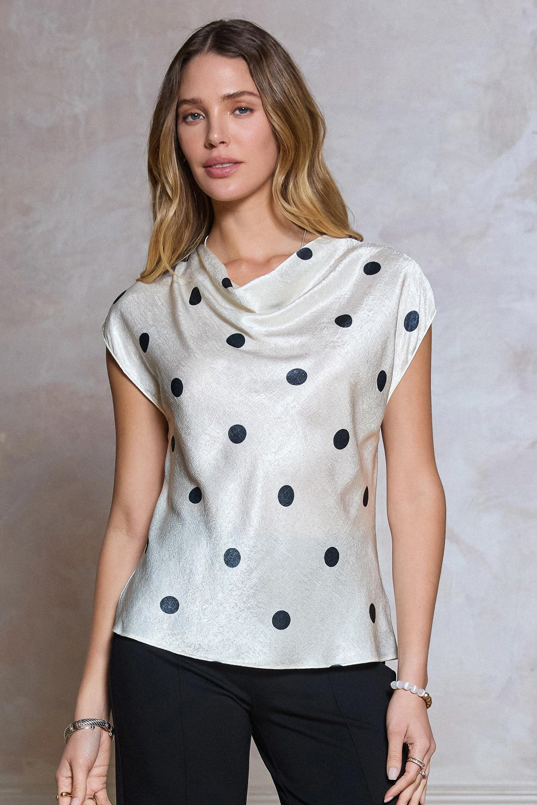 Dilia Top Polka Dot Oyster