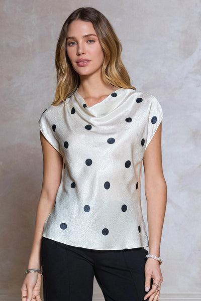 Dilia Top Polka Dot Oyster