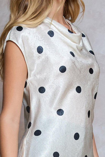 Dilia Top Polka Dot Oyster