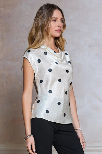 Dilia Top Polka Dot Oyster