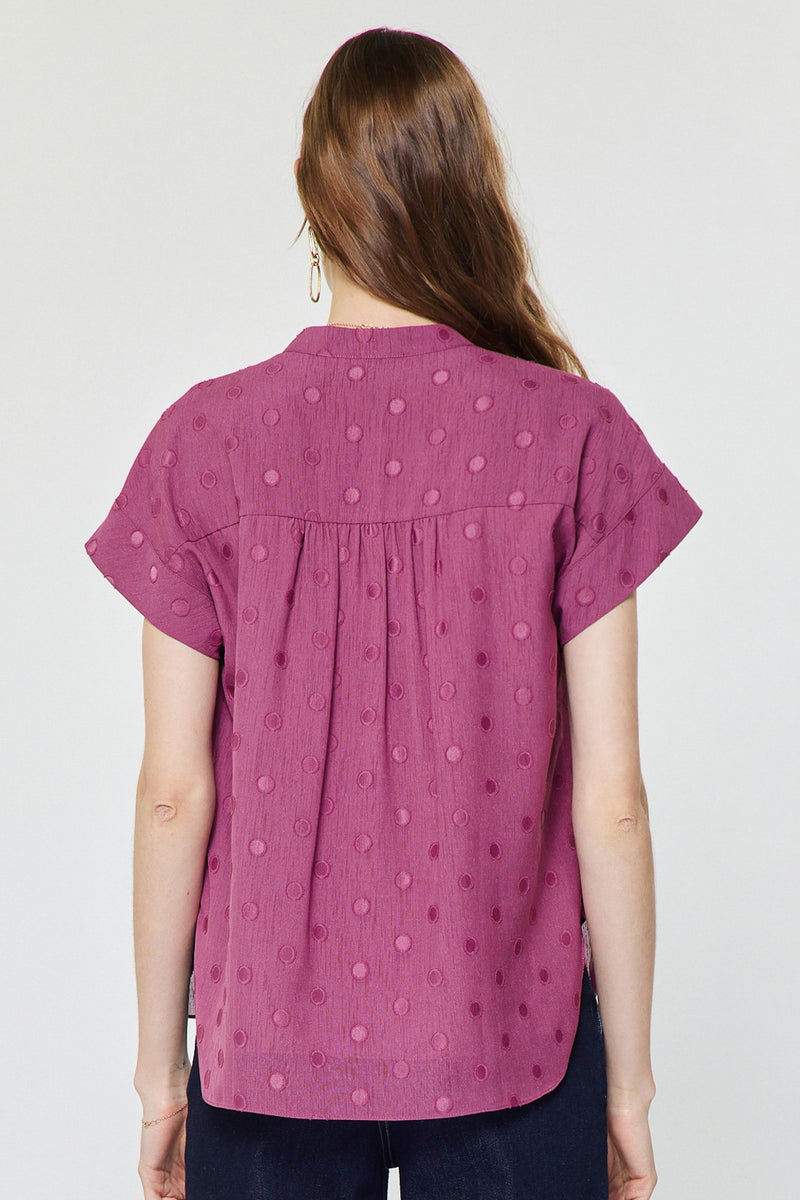 Sabri Blouse Dot Cap Berry