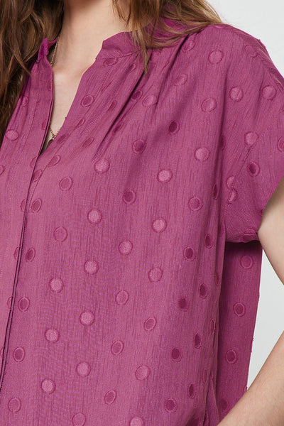 Sabri Blouse Dot Cap Berry