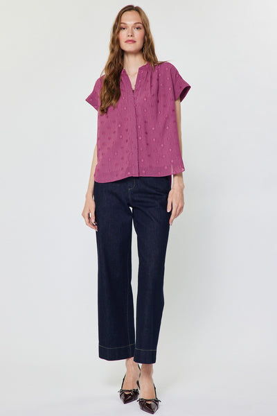 Sabri Blouse Dot Cap Berry