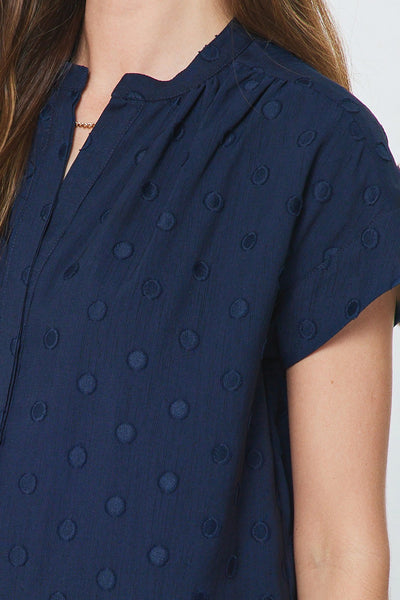 Sabri Blouse Dot Cap Navy