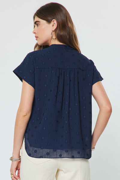 Sabri Blouse Dot Cap Navy