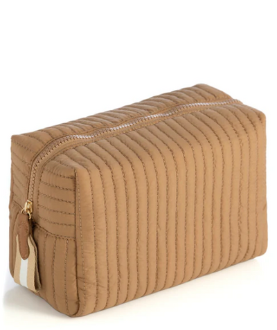 Ezra Boxy Cosmetic Pouch Tan Large