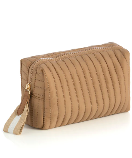 Ezra Boxy Cosmetic Pouch Tan Small