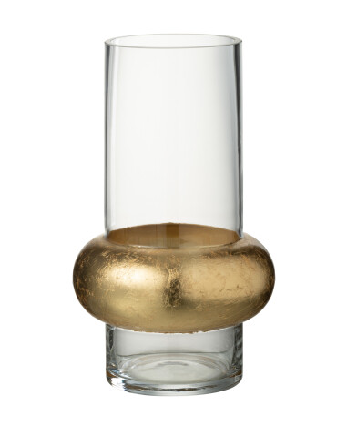 Vase Cyl Ring Low Trans Glass