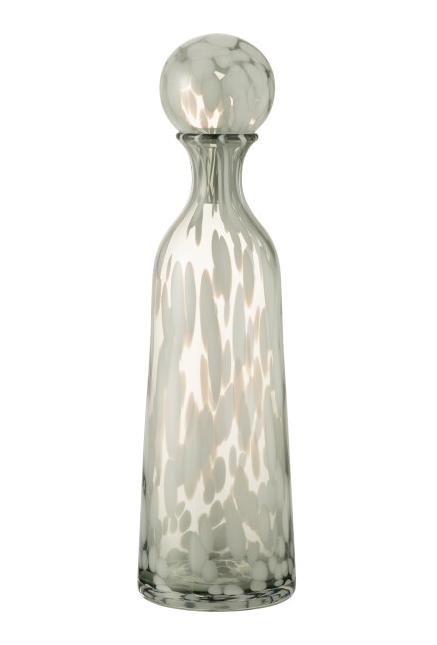 Botle Cork Dot Deco Glass Gry L