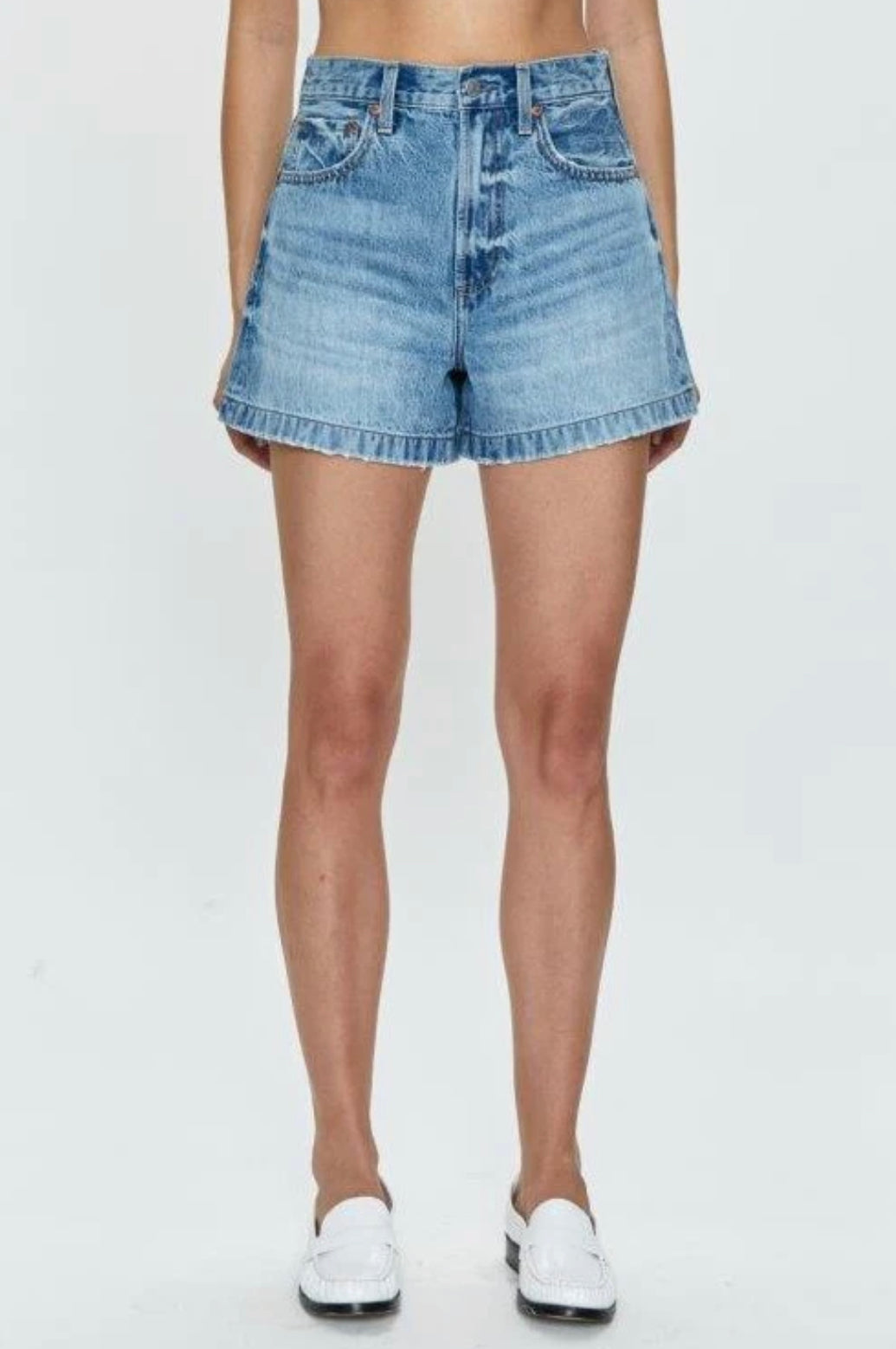 Saige High Rise A Line Short French Riviera