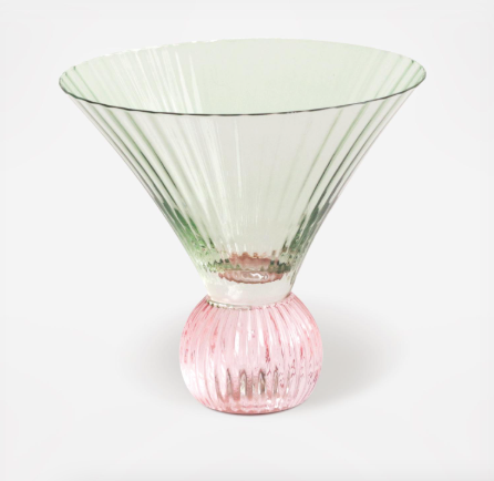 Glass Venice Martini Green and Pink