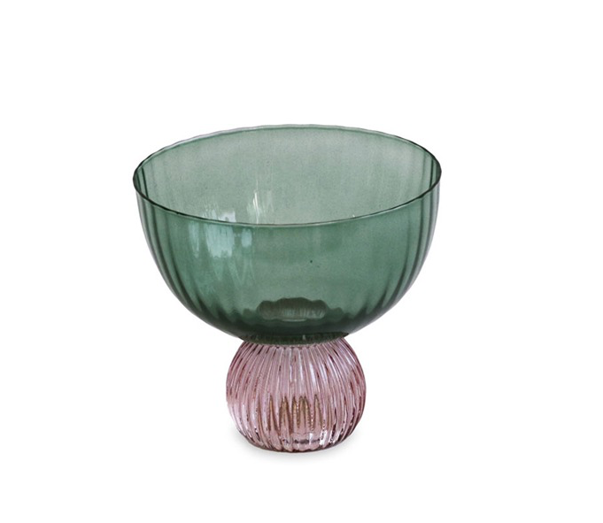 Glass Venice Coupe Green and Lavender