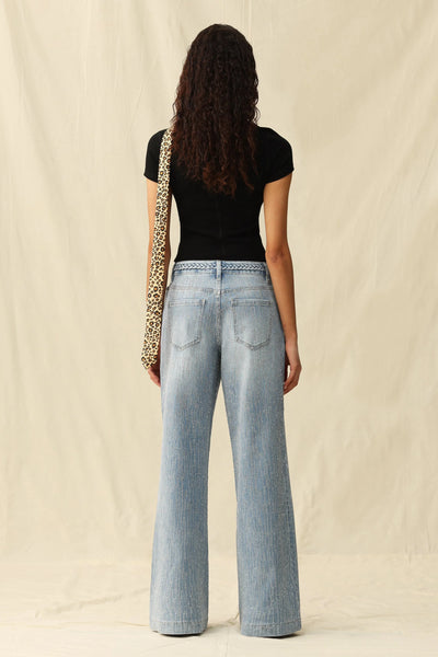 Lucia Wide Leg Jean Lt Blue