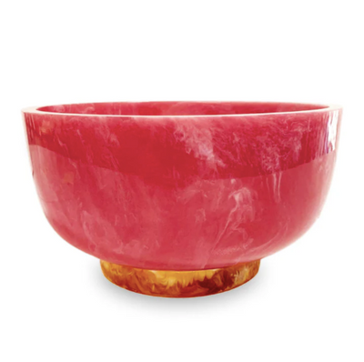 Resin Rio Large Bowl with Base Pink and Orange