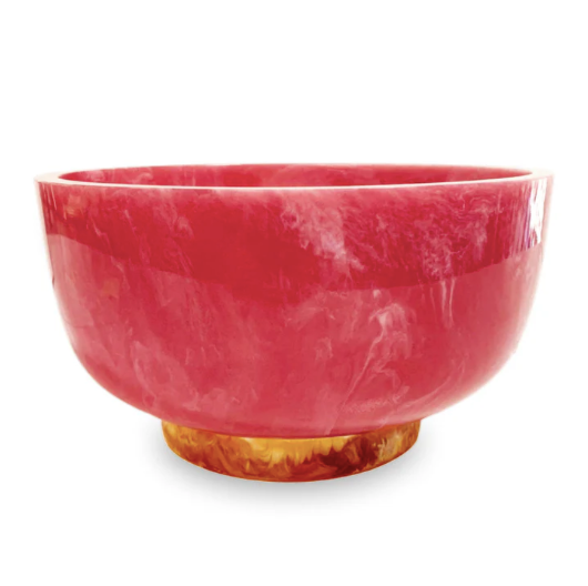 Resin Rio Large Bowl with Base Pink and Orange