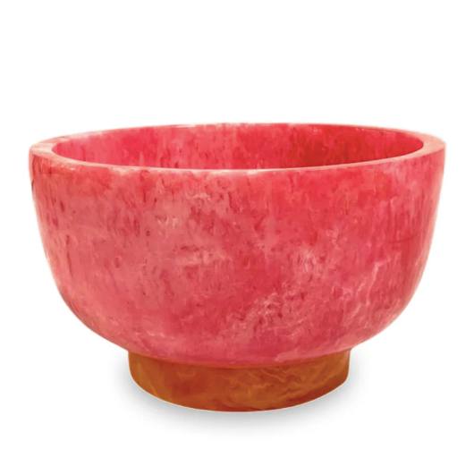 Resin Rio Small Bowl with Base Pink and Orange