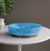Resin Rio Large Oval Bowl with Base Blue and Green