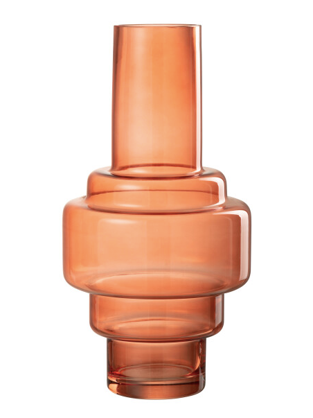 Vase Stairs Glass Red L