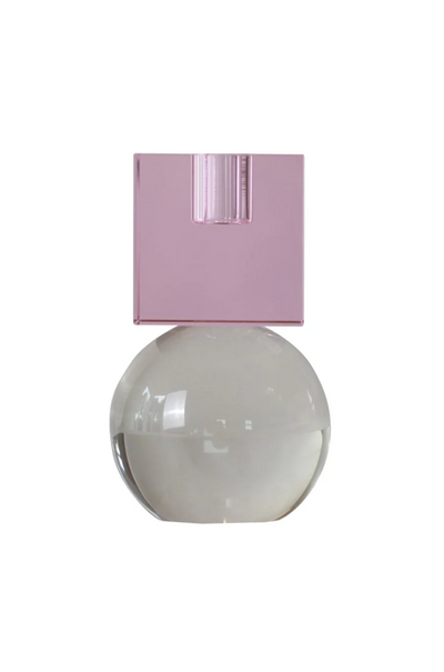 Goretti Candle Holders Pink Clear