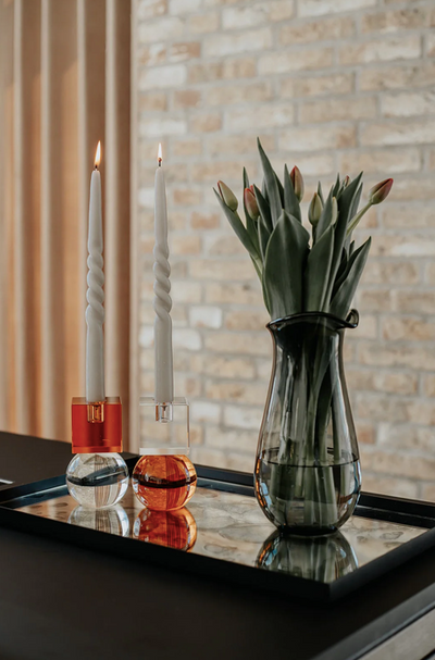 Goretti Candle Holders Amber Clear
