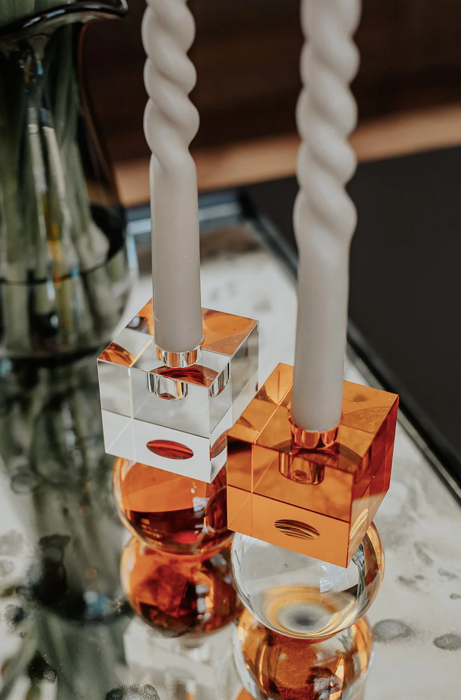 Goretti Candle Holders Amber Clear