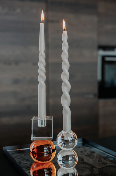 Goretti Candle Holders Clear Amber