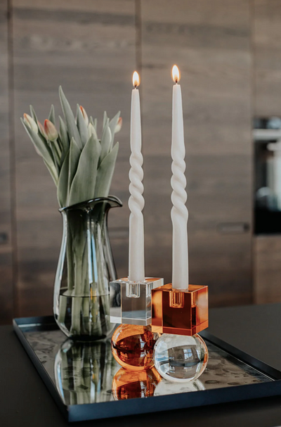 Goretti Candle Holders Clear Amber