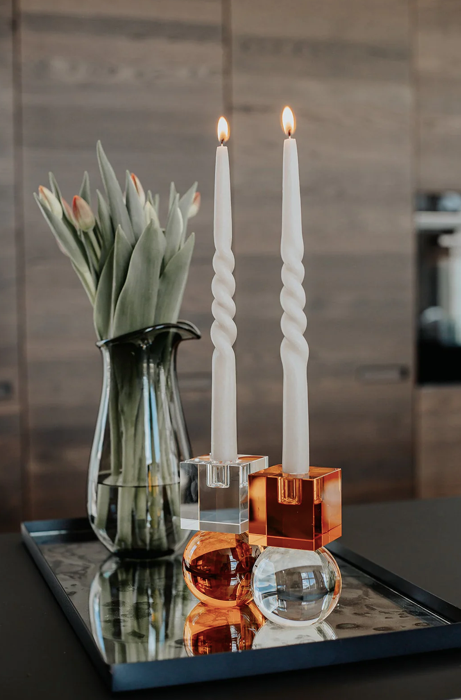 Goretti Candle Holders Clear Amber