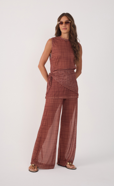 Tulle Vichy Print Pant