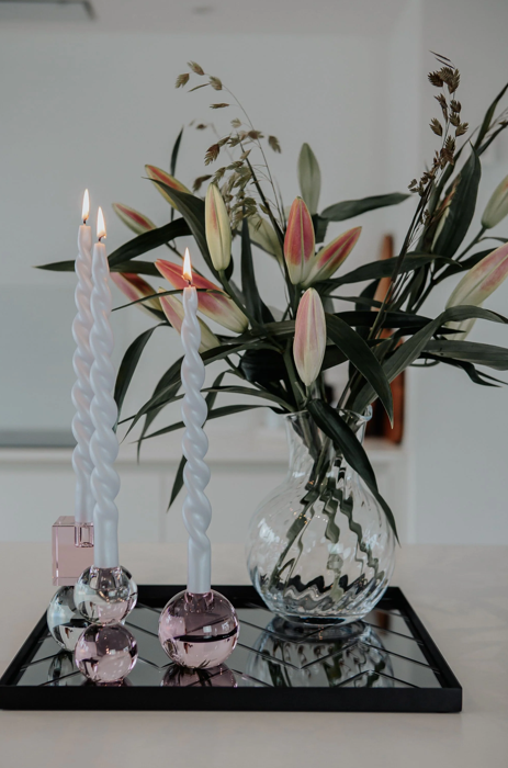 Lidón Candle Holders Clear Pink