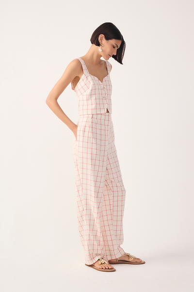 Alison Pant Red Off White