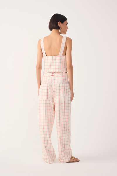 Alison Pant Red Off White