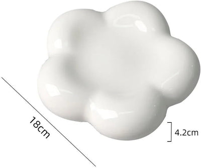 Ceramic flower Shaped Dish White