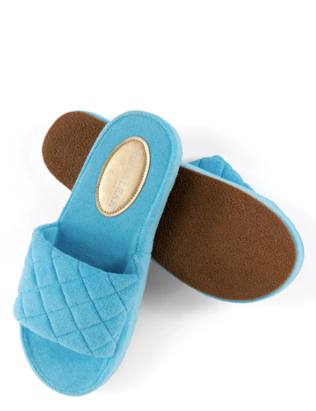 Sol Terry Pool Slides Turquoise