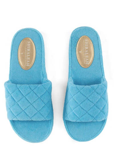 Sol Terry Pool Slides Turquoise