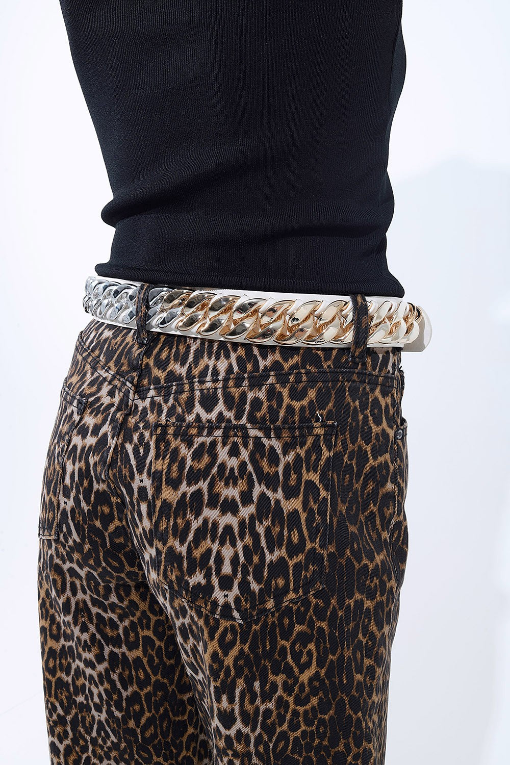 Barrel Leopard Print Jeans