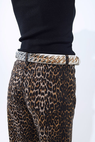 Barrel Leopard Print Jeans