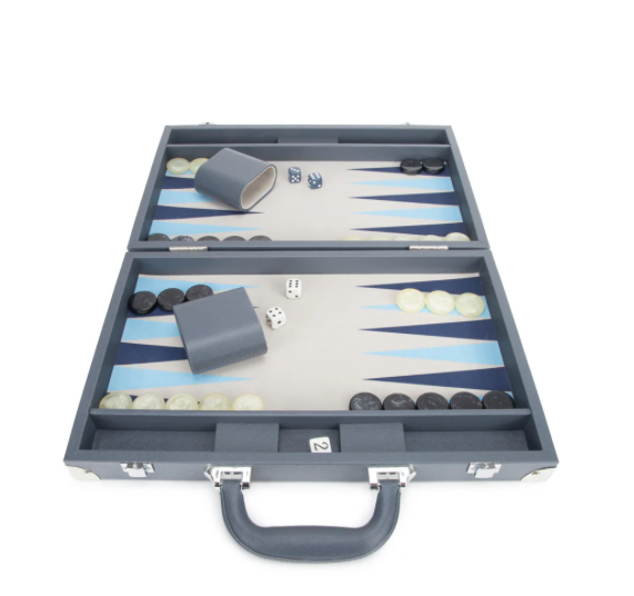 Rowan Backgammon Game Steel Grey